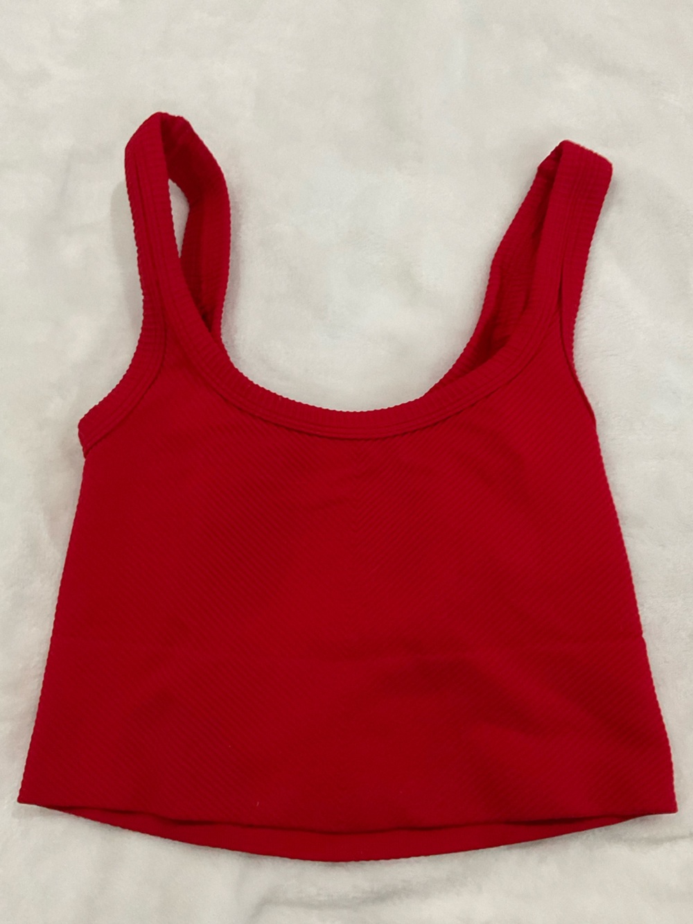 Nikibiki Double scoop chevron ribbed crop top